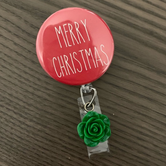 Rae Dunn Merry Christmas Holidays Retractable Badge Holder - Picture 6 of 8